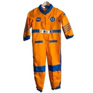 Kids Astronaut Space Suit Costume Orange Blue Size 6/8
